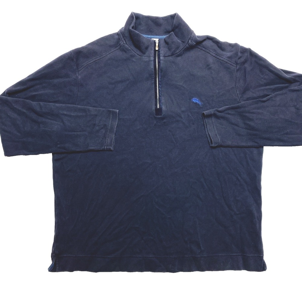 Tommy Bahama Sweater Mens Medium Blue Pullover Pima Cotton